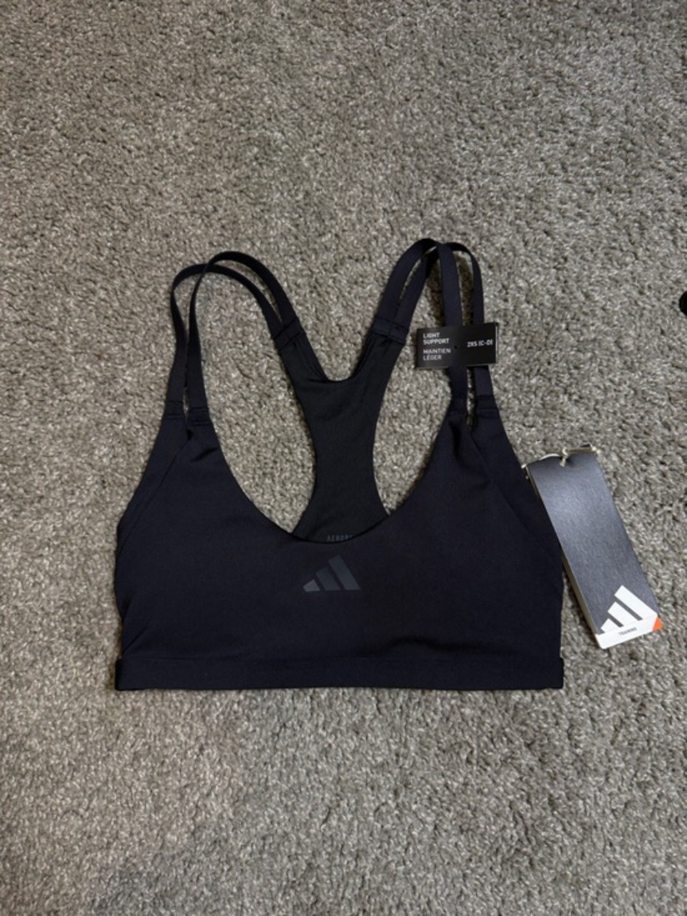 adidas Aeroimpact Luxe Light Support Racerback Wireless Bra 2XS C-D Black